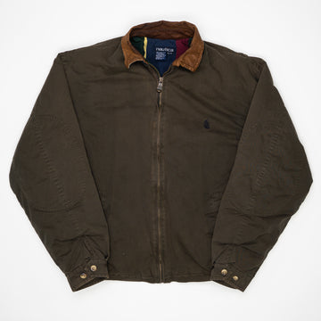Vintage 90s Brown Nautica Collared Jacket (XL) | Rebalance Vintage.