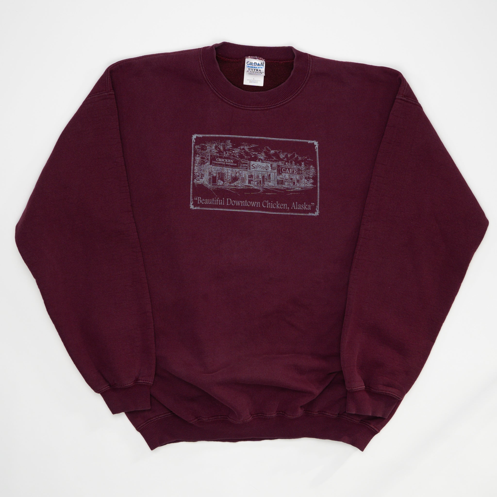 Vintage Maroon Alaska Chicken Crewneck (L) | Rebalance Vintage.