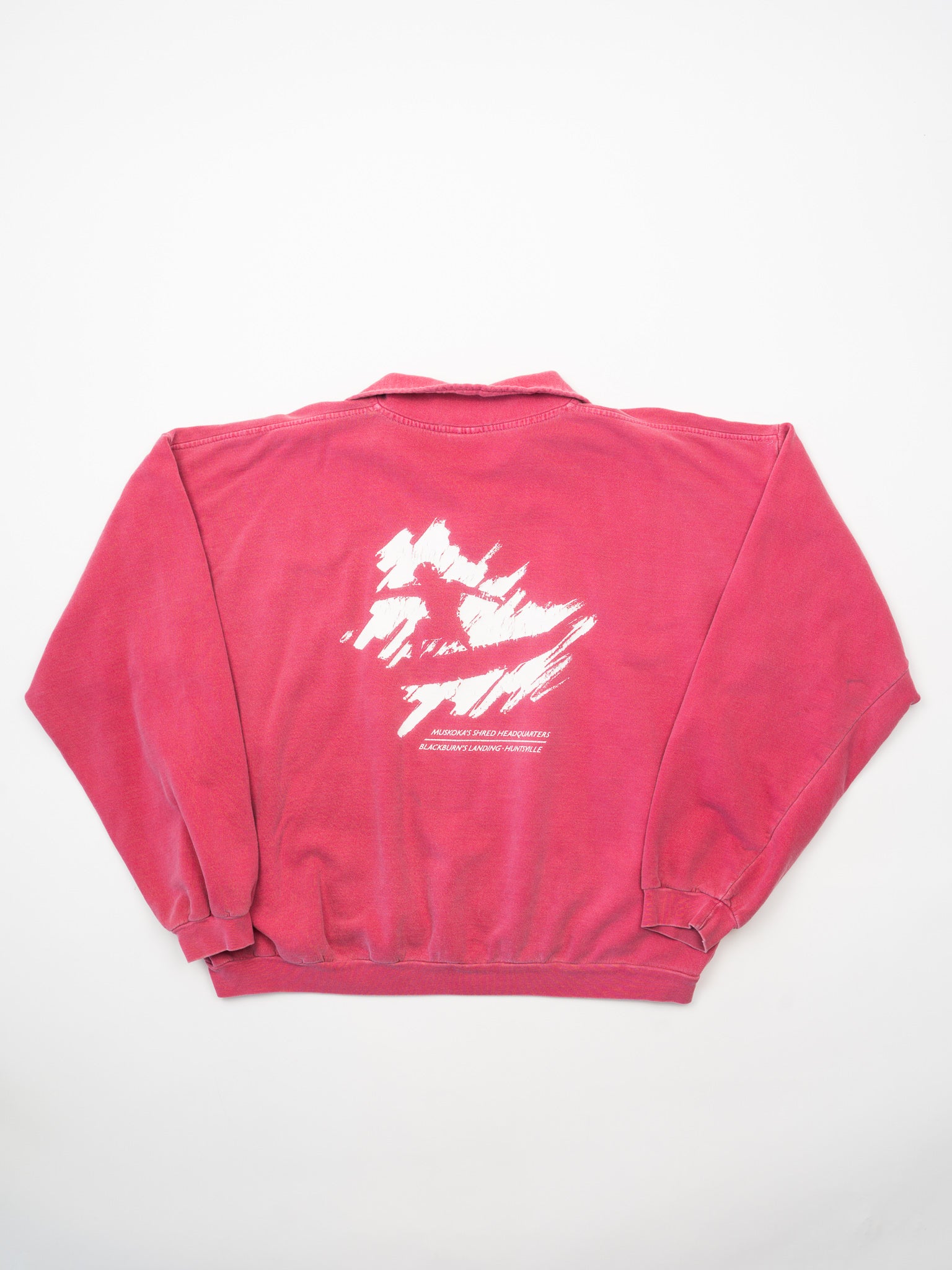 Vintage 90s Washed Pink Pipeline Surf + Snow 1/4 Zip Sweater (L)