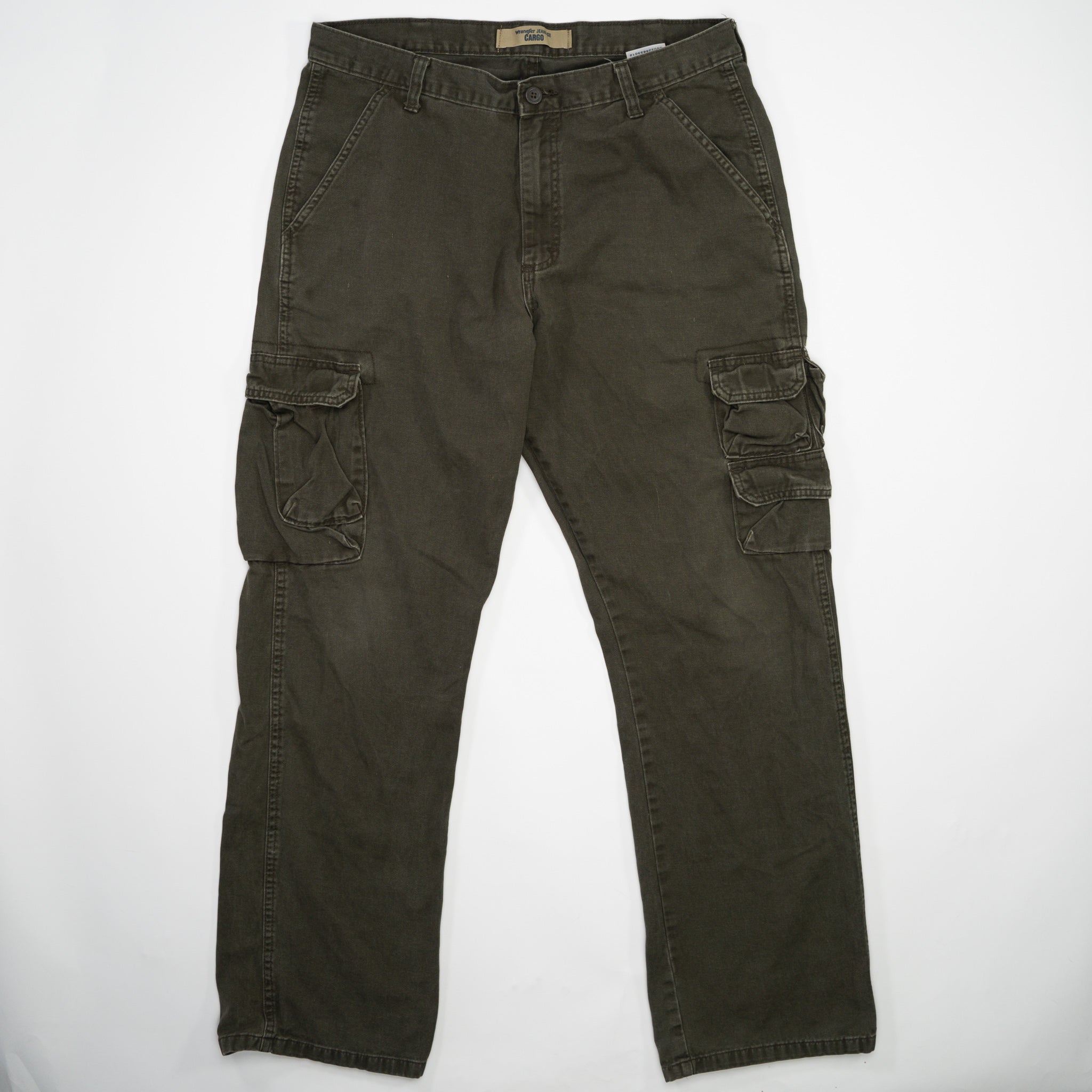 Vintage Army Green Wrangler Cargo Pants (34 x 32)