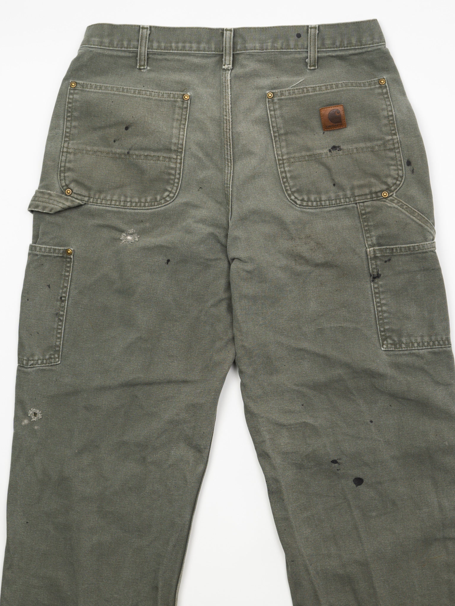 Vintage Rugged Army Green Carhartt Double Knee Cargo Pants (32 x 32)