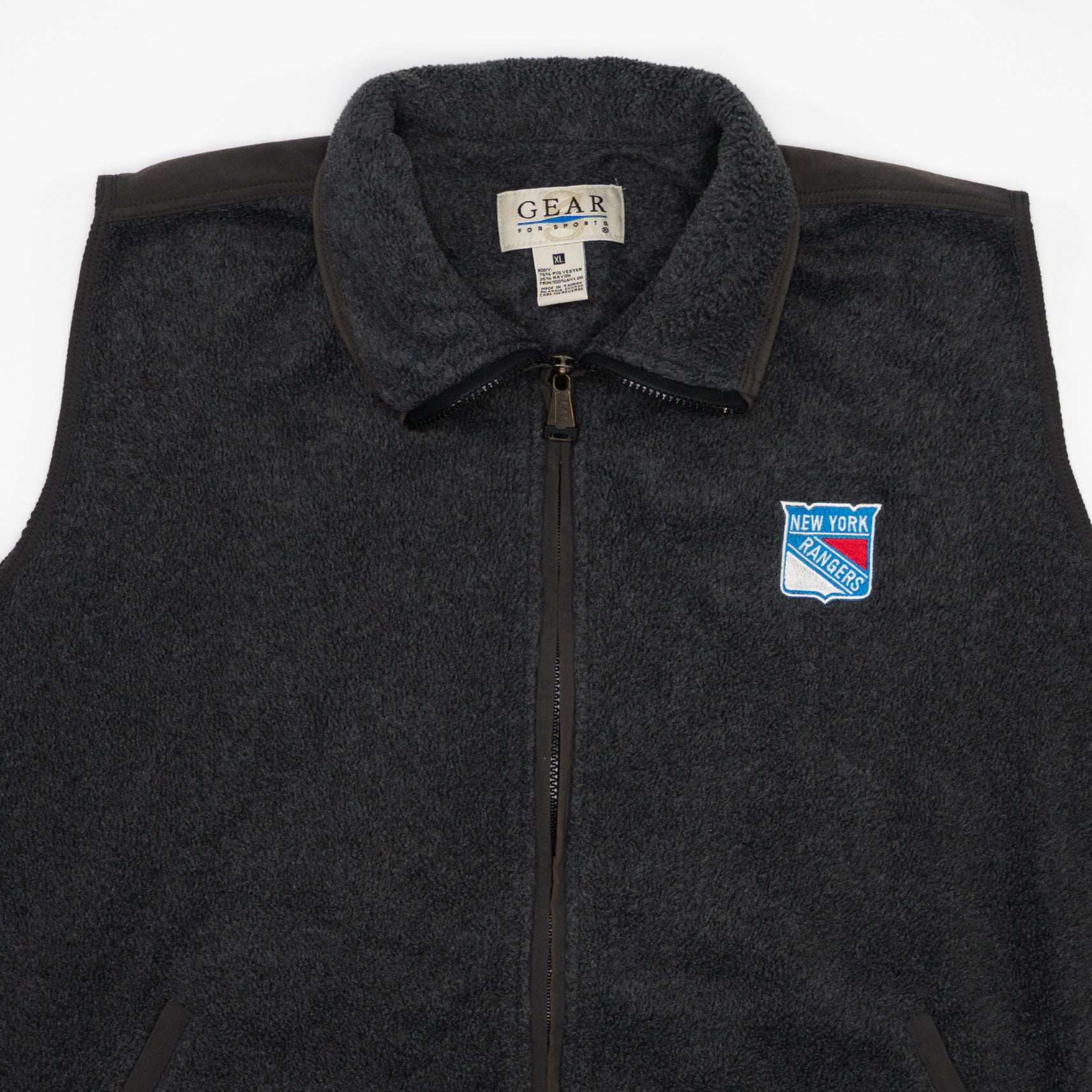 Vintage Grey NY Rangers Fleece Vest (L/XL)