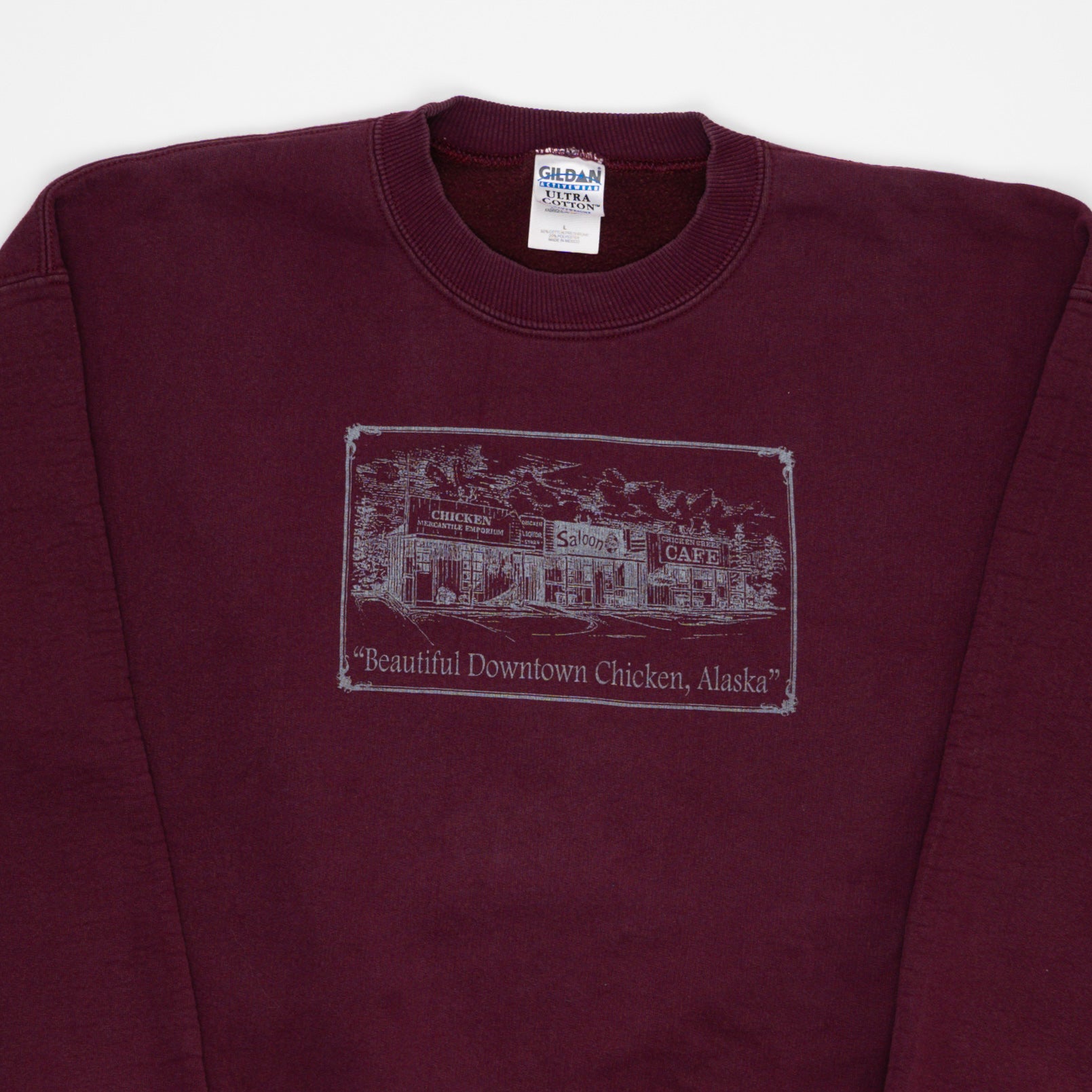 Vintage Maroon Alaska Chicken Crewneck (L) | Rebalance Vintage.