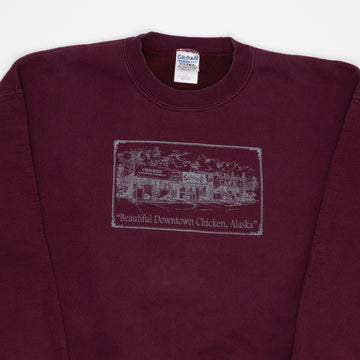 Vintage Maroon Alaska Chicken Crewneck (L) | Rebalance Vintage.