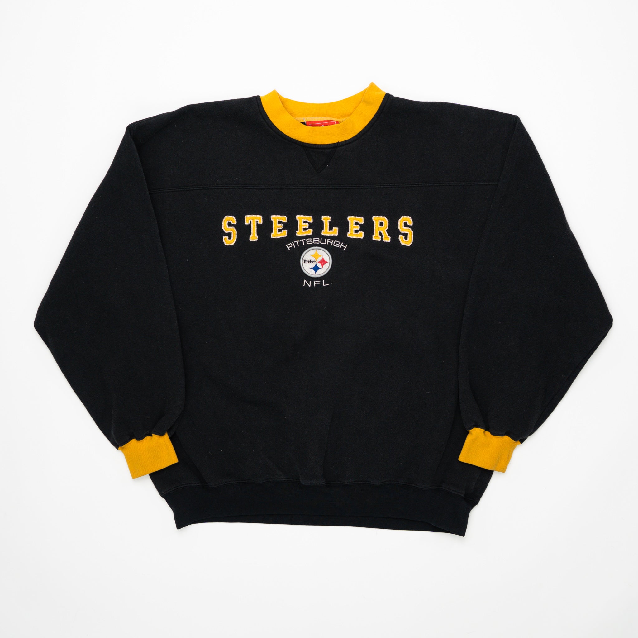 Vintage Black + Yellow Steelers NFL Crewneck (L) | Rebalance Vintage.