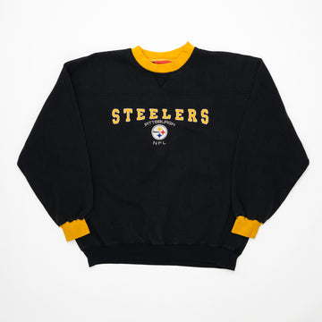 Vintage Black + Yellow Steelers NFL Crewneck (L) | Rebalance Vintage.