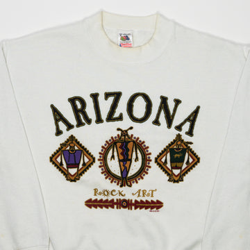 Vintage 90s White Arizona Rock Art Crewneck (S) | Rebalance Vintage.