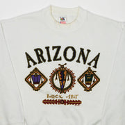 Vintage 90s White Arizona Rock Art Crewneck (S)