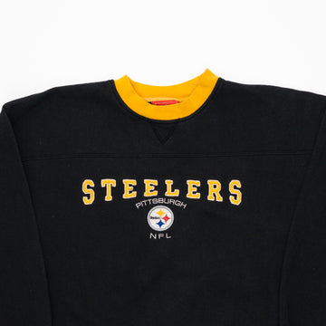 Vintage Black + Yellow Steelers NFL Crewneck (L) | Rebalance Vintage.