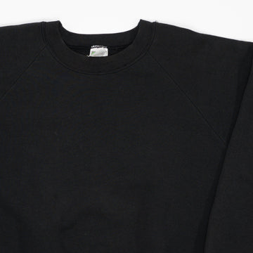 Vintage Black Blank Fruit of the Loom Crewneck (L) | Rebalance Vintage.