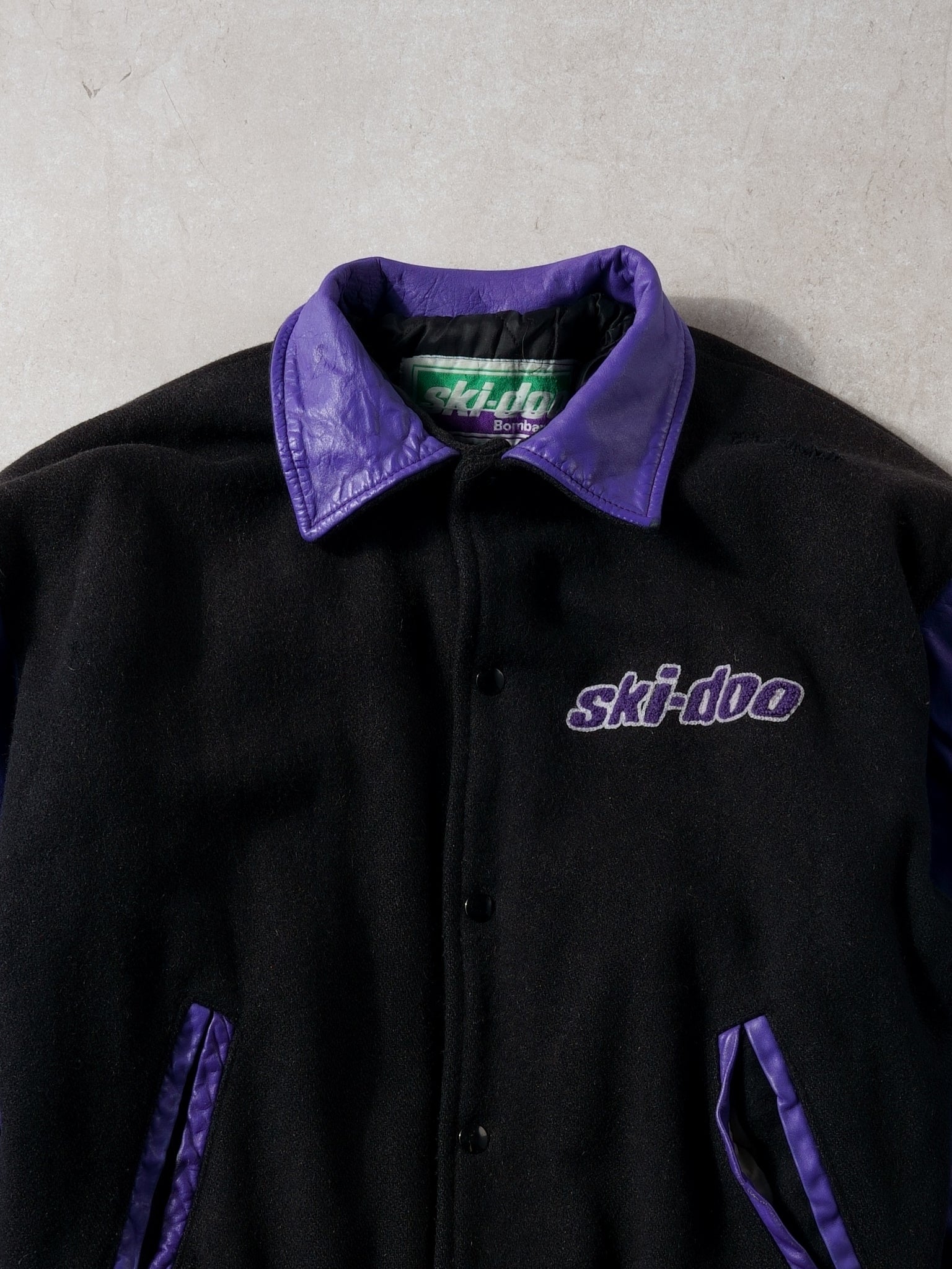 Vintage 90s Black and Purple Skii-Do Bomber Jacket (L)