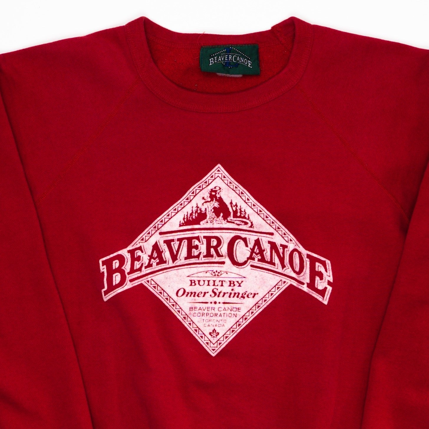 Vintage 90s Red Beaver Canoe Crewneck (M) | Rebalance Vintage.
