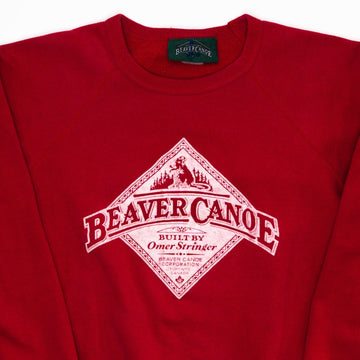 Vintage 90s Red Beaver Canoe Crewneck (M) | Rebalance Vintage.