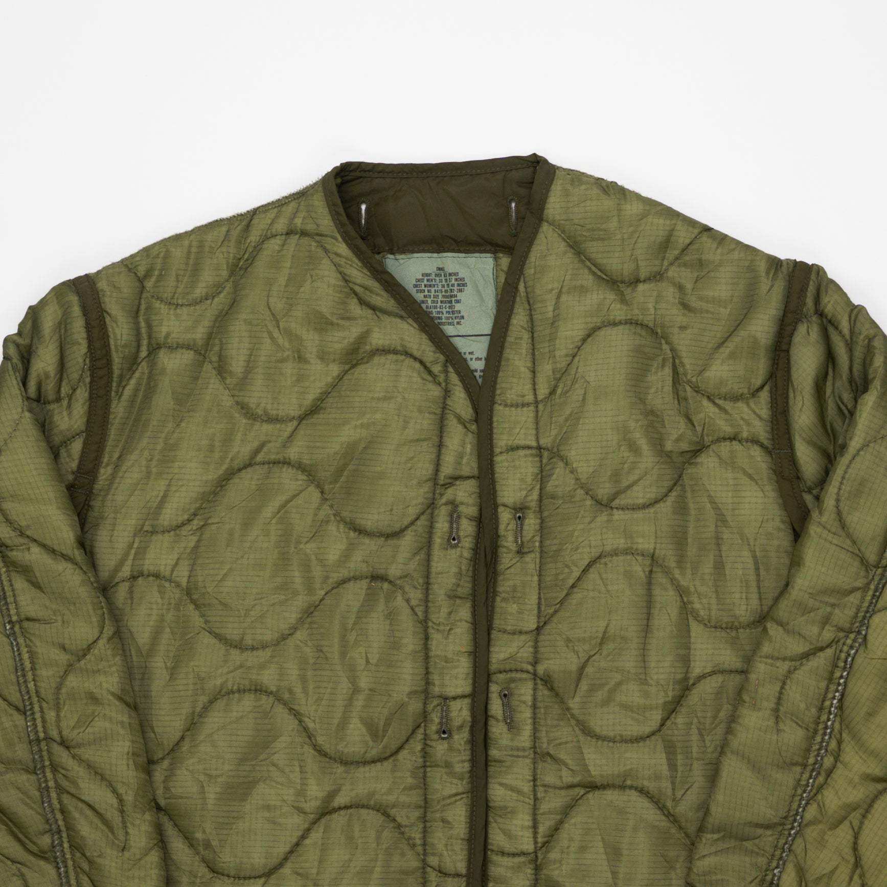 Vintage 80s Green Army Liner Jacket (M) | Rebalance Vintage.