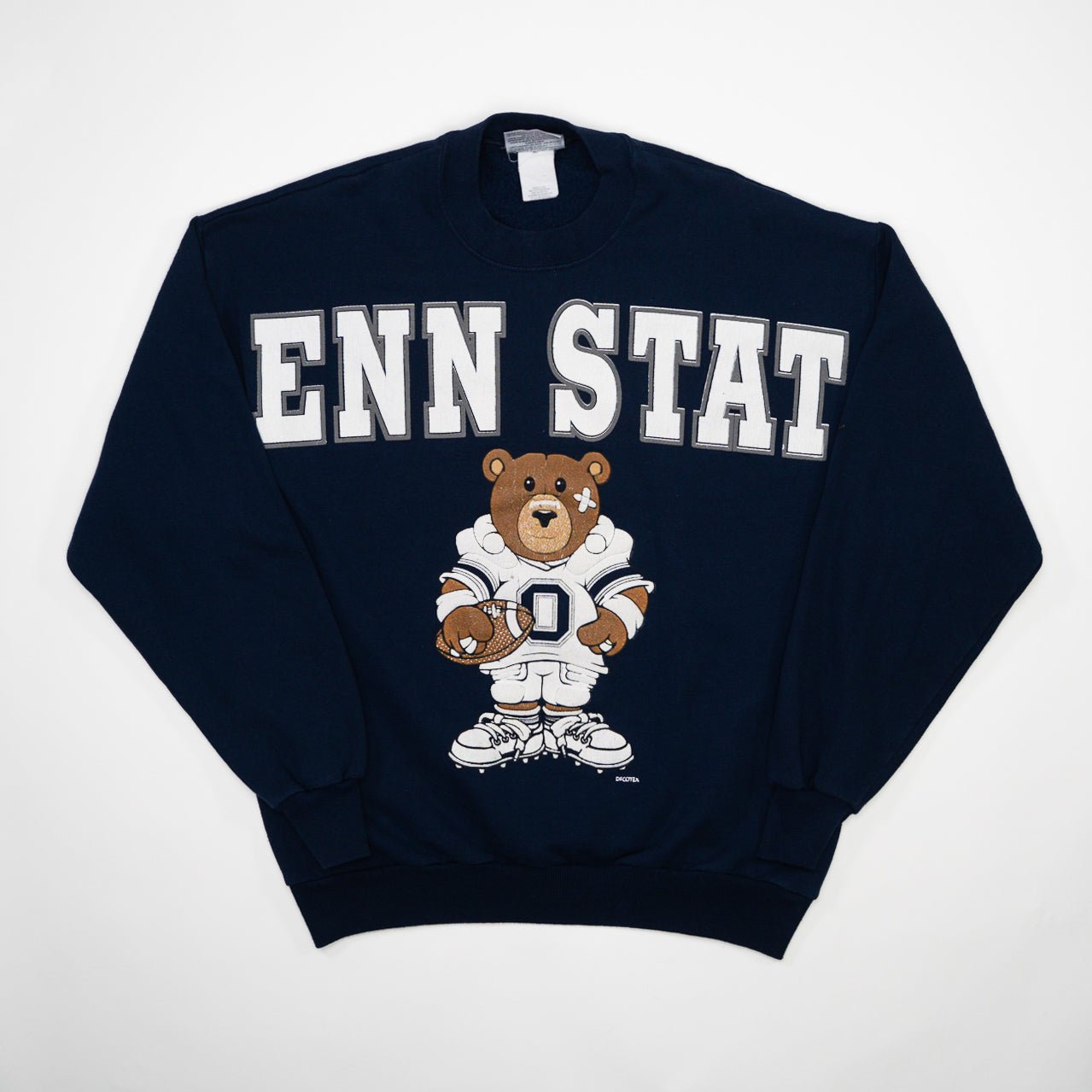 Vintage Blue Penn State Teddy Bear Football Crewneck