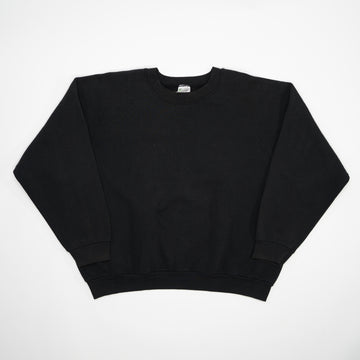 Vintage Black Blank Fruit of the Loom Crewneck (L) | Rebalance Vintage.