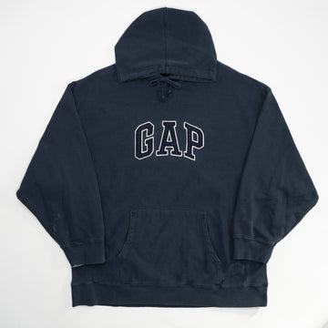 Vintage 90s Navy Gap Spell Out Hoodie (XL/XXL) | Rebalance Vintage.
