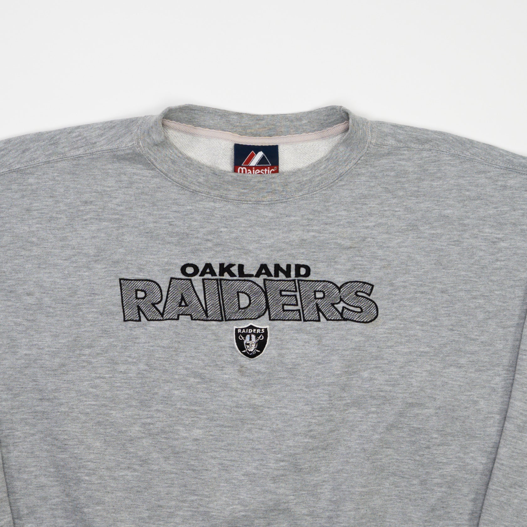 Vintage Grey Oakland Raiders x Majestic Crewneck (L/XL)