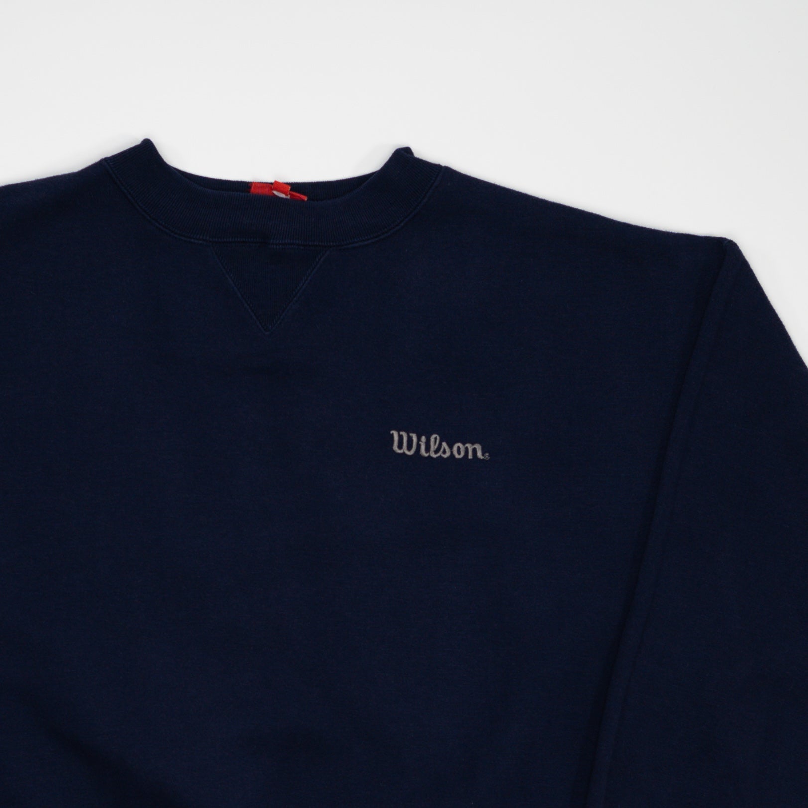 Vintage Navy Wilson spell out Crewneck (XL) | Rebalance Vintage.