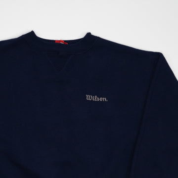 Vintage Navy Wilson spell out Crewneck (XL) | Rebalance Vintage.