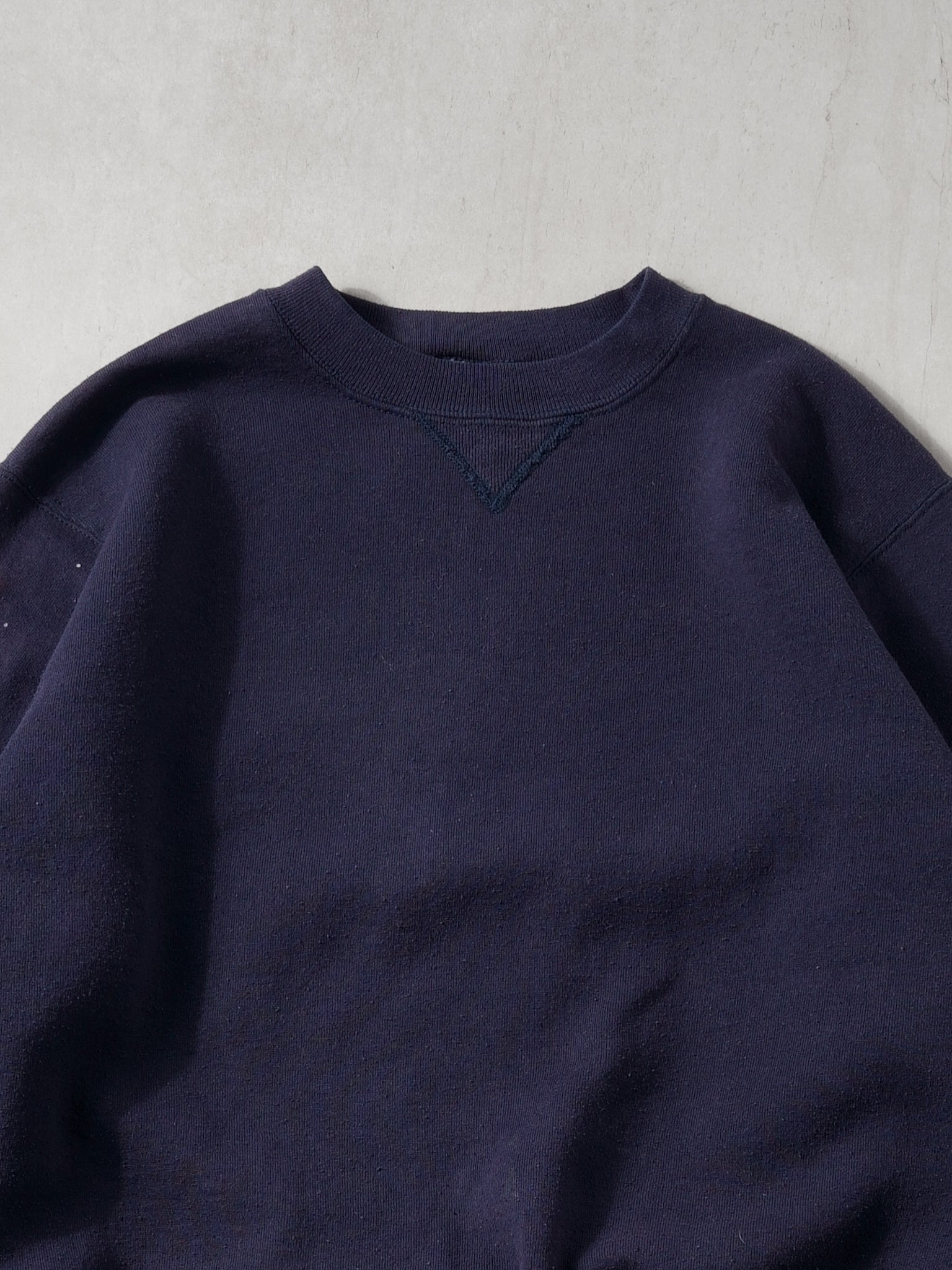 Vintage 80s Navy Blue Russell Athletics #17 Blank Crewneck (S)