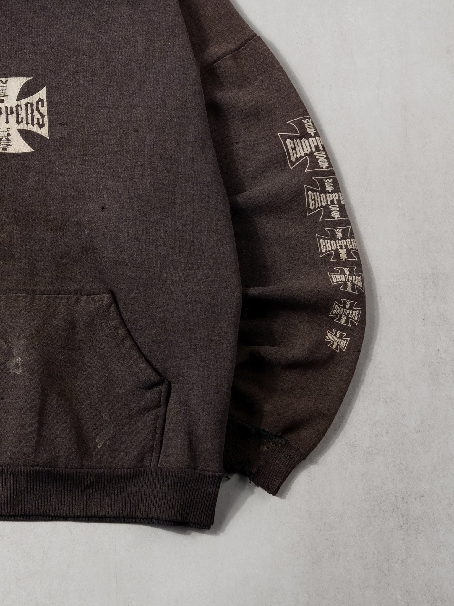 Vintage 90s Washed Black West Coast Choppers Emblem Hoodie (XXL)
