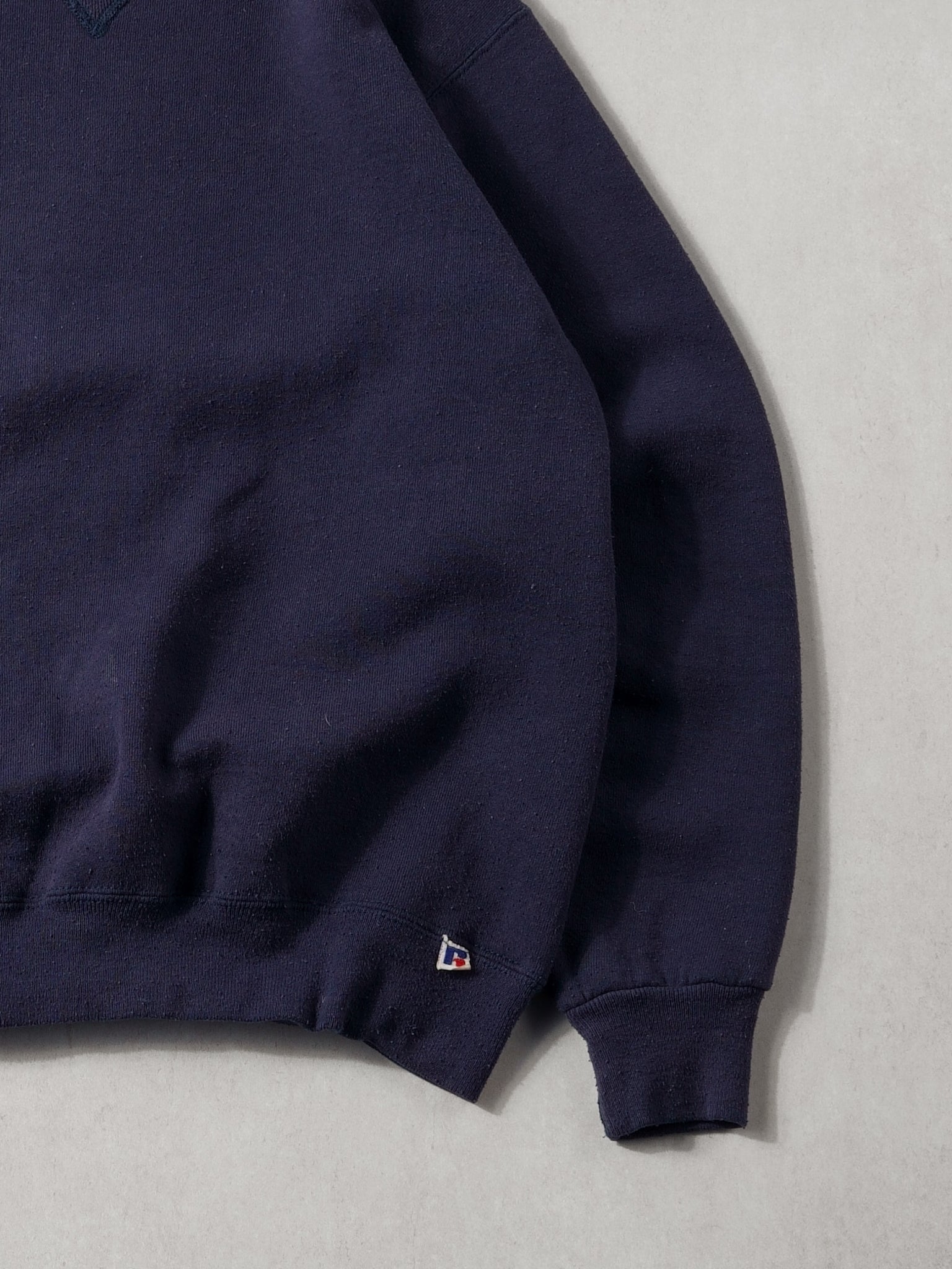 Vintage 80s Navy Blue Russell Athletics #17 Blank Crewneck (S)
