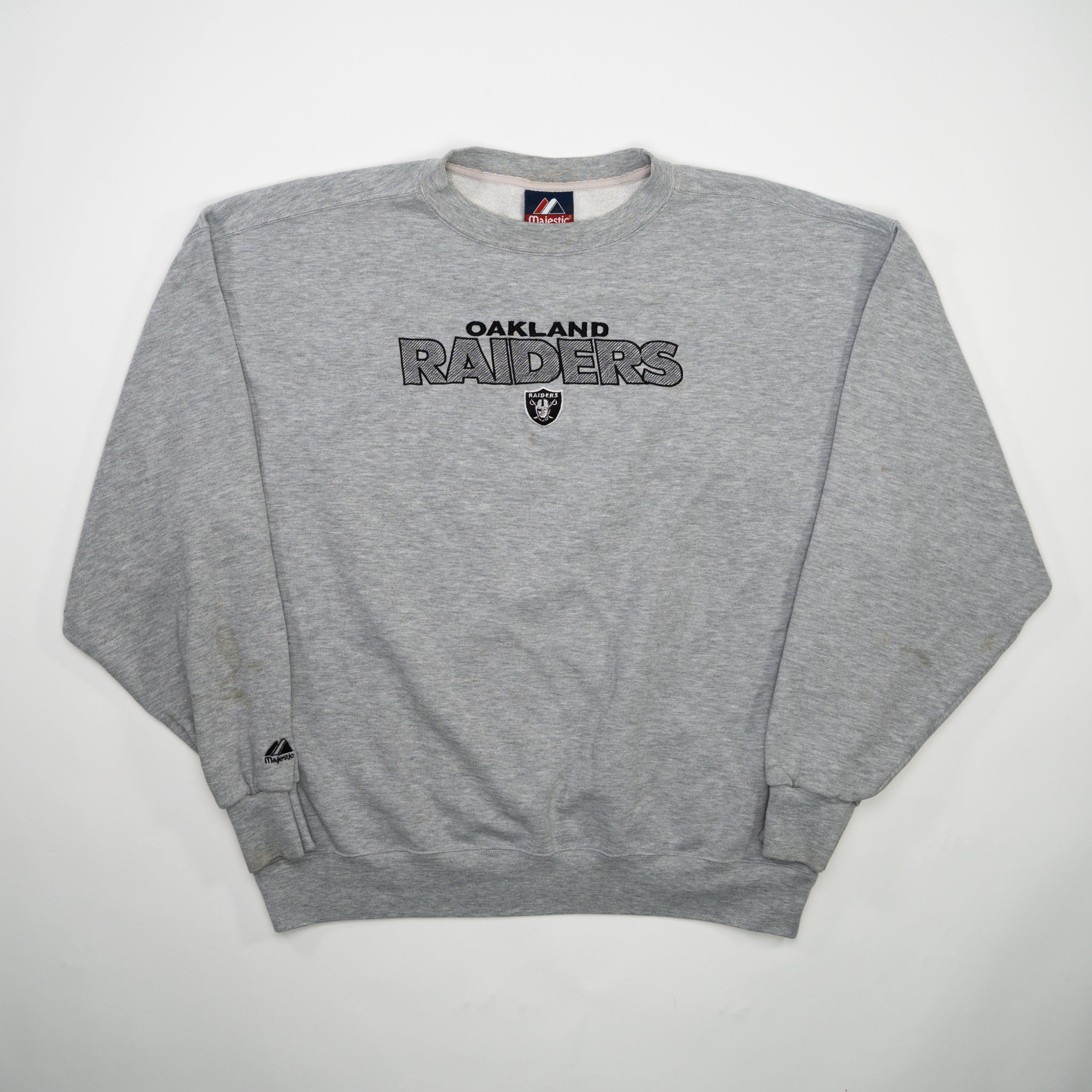 Vintage Grey Oakland Raiders x Majestic Crewneck (L/XL)