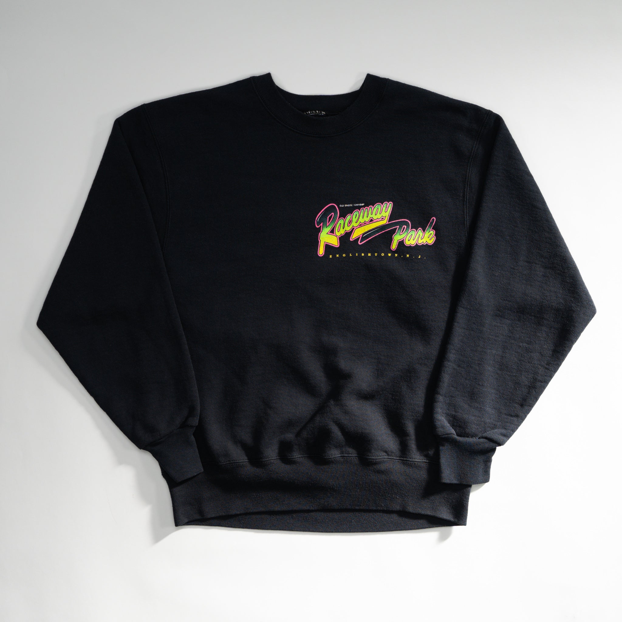 Vintage Black Raceway Park NJ Crewneck (S/M) | Rebalance Vintage.