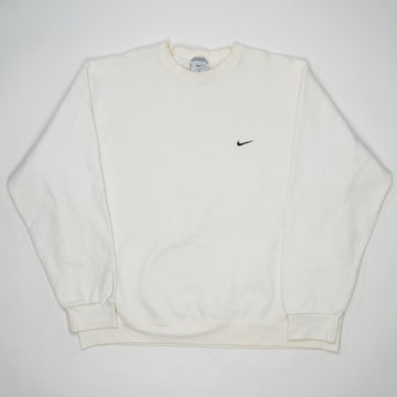 Vintage White Nike Check Essential Crewneck (XL) | Rebalance Vintage.