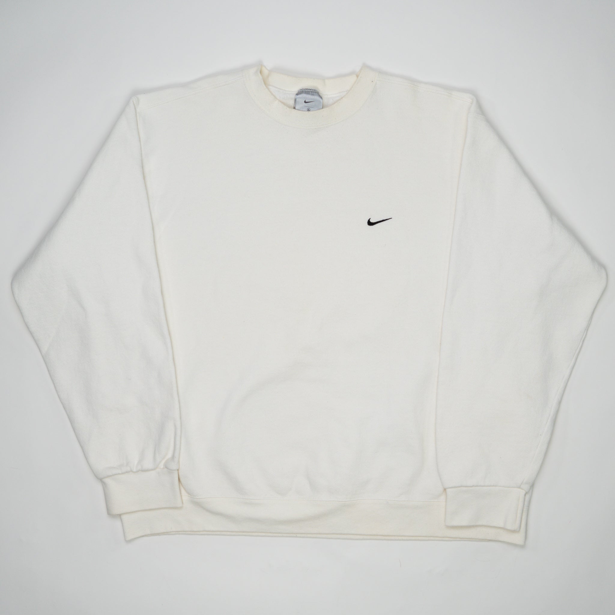 Vintage White Nike Check Essential Crewneck (XL) | Rebalance Vintage.