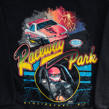 Vintage Black Raceway Park NJ Crewneck (S/M) | Rebalance Vintage.