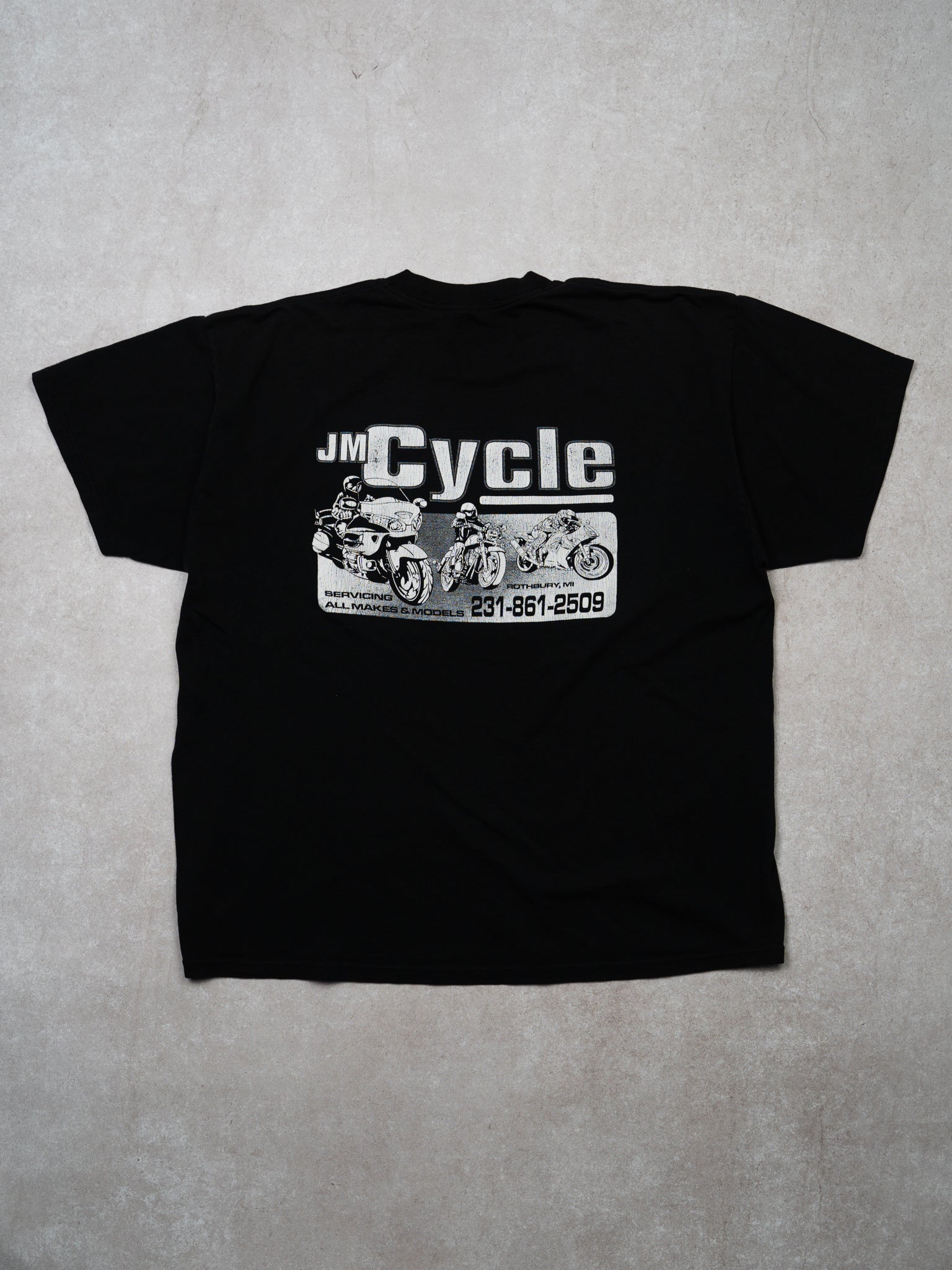 Vintage Black JM Cycle Graphic Tee (L)