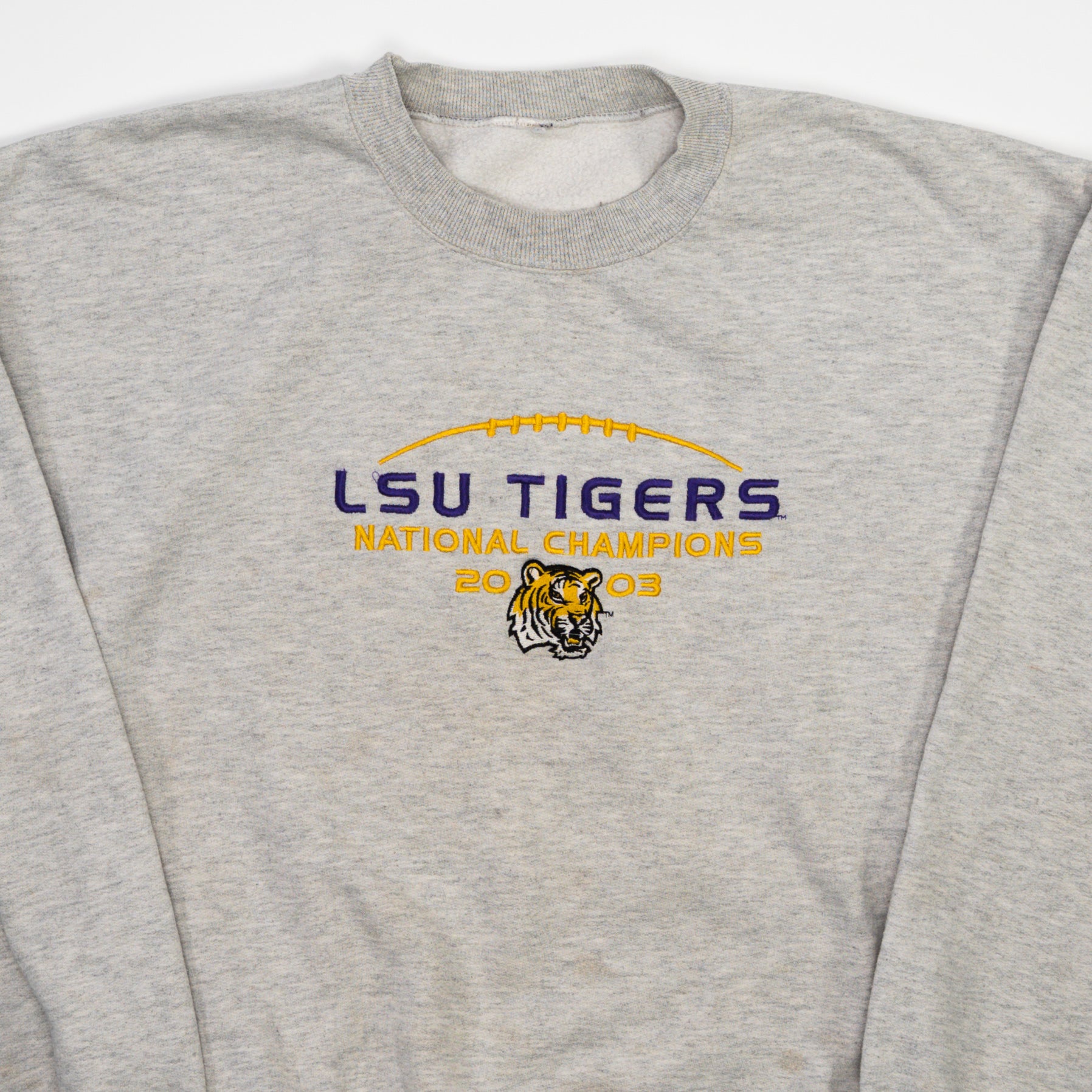 Vintage Grey LSU Tigers National Champ Crewneck (L)