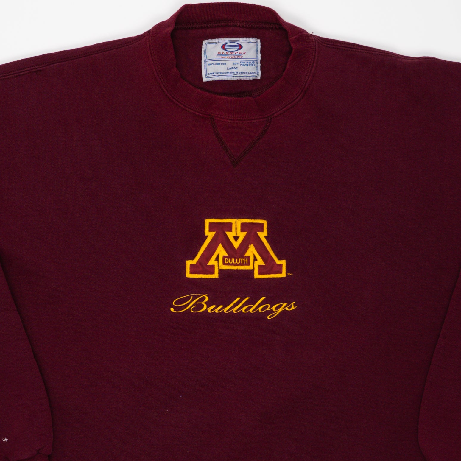 Vintage 90s Maroon Duluth Bulldogs Crewneck (L) | Rebalance Vintage.