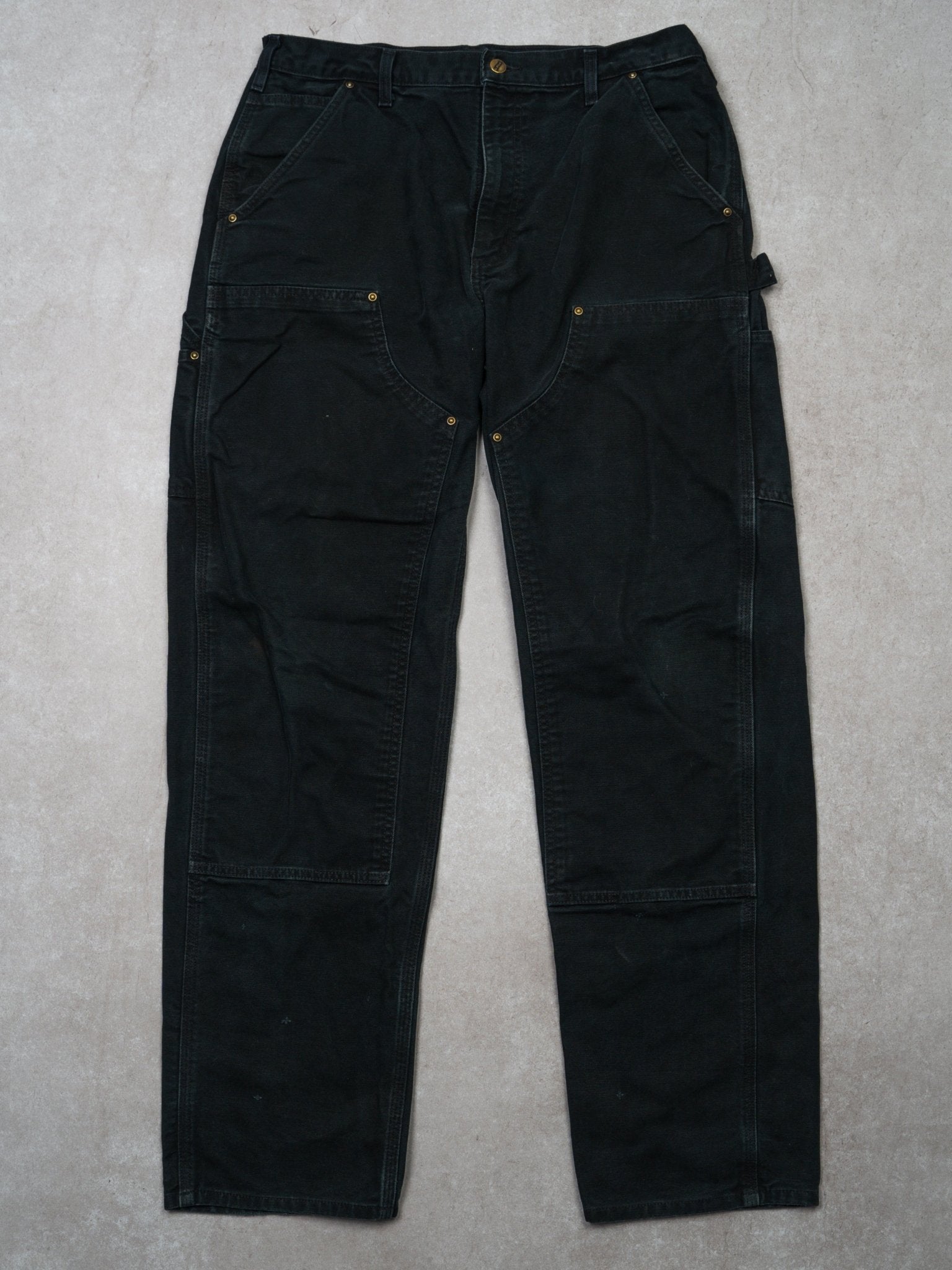 Vintage Black Carhartt Double Knee Cargo Pants (34 x 34)