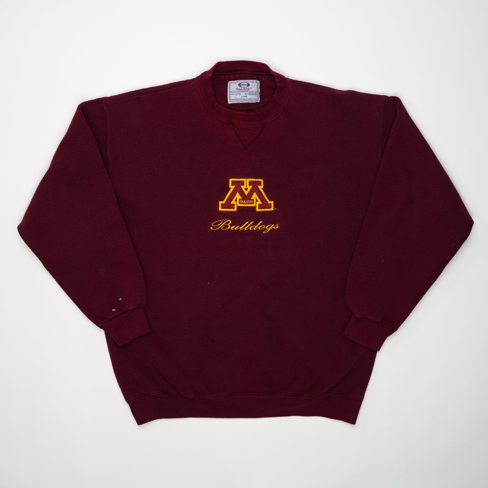 Vintage 90s Maroon Duluth Bulldogs Crewneck (L) | Rebalance Vintage.