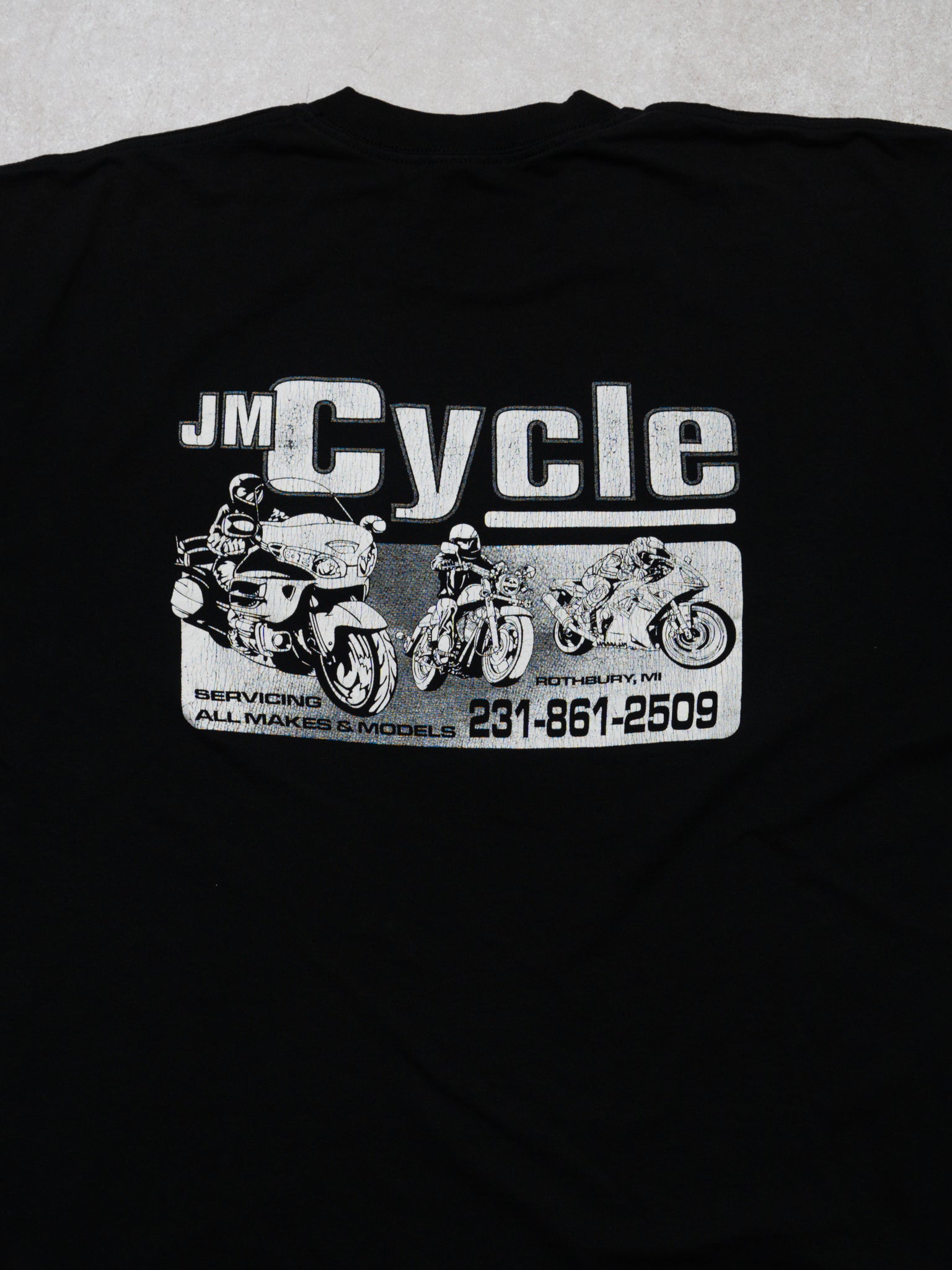 Vintage Black JM Cycle Graphic Tee (L)