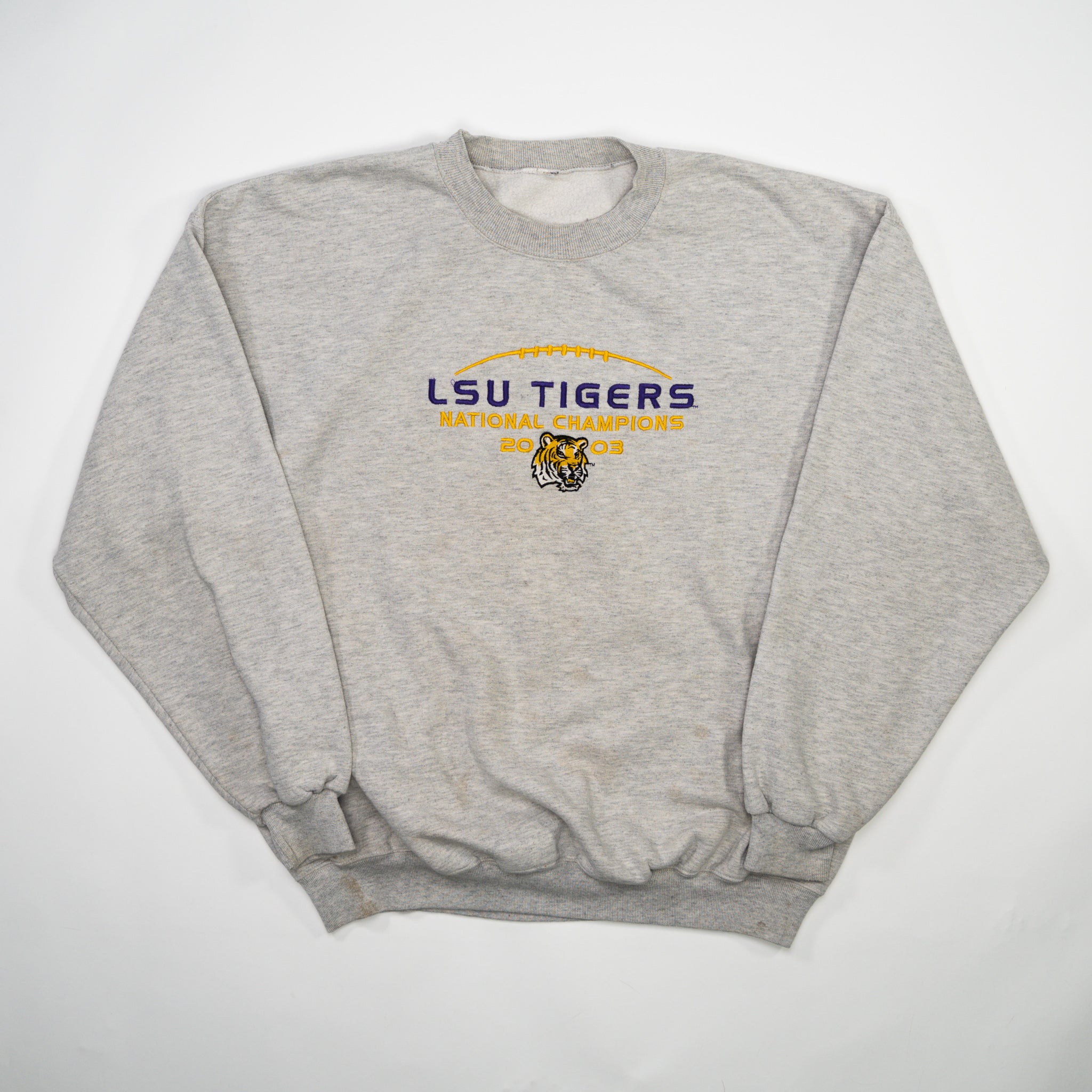 Vintage Grey LSU Tigers National Champ Crewneck (L)