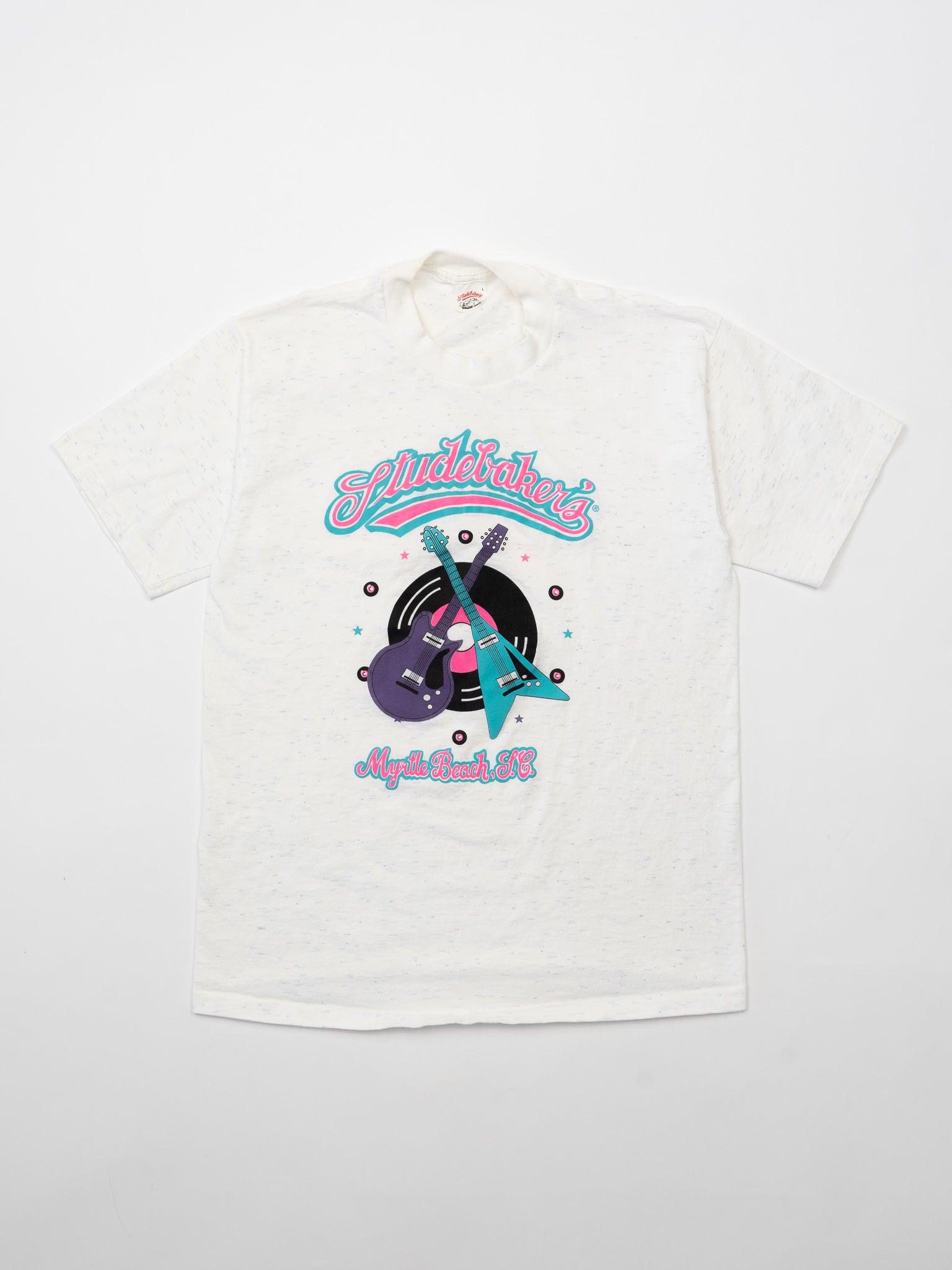 Vintage 90s Single Stitch White Studebaker's Myrtle Beach Tee (S)