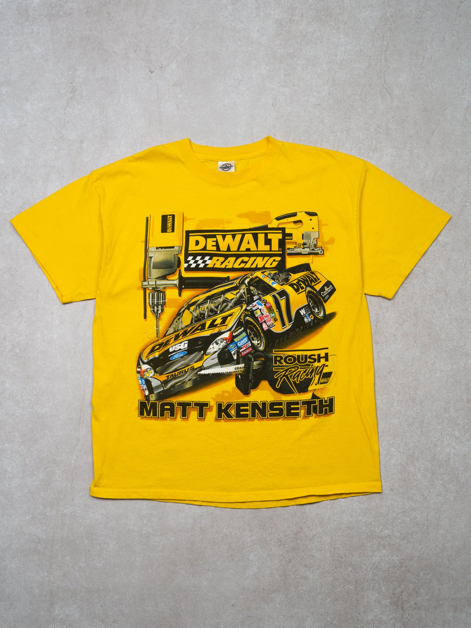 Vintage Yellow DeWalt Racing #17 Kenseth Tee (M)