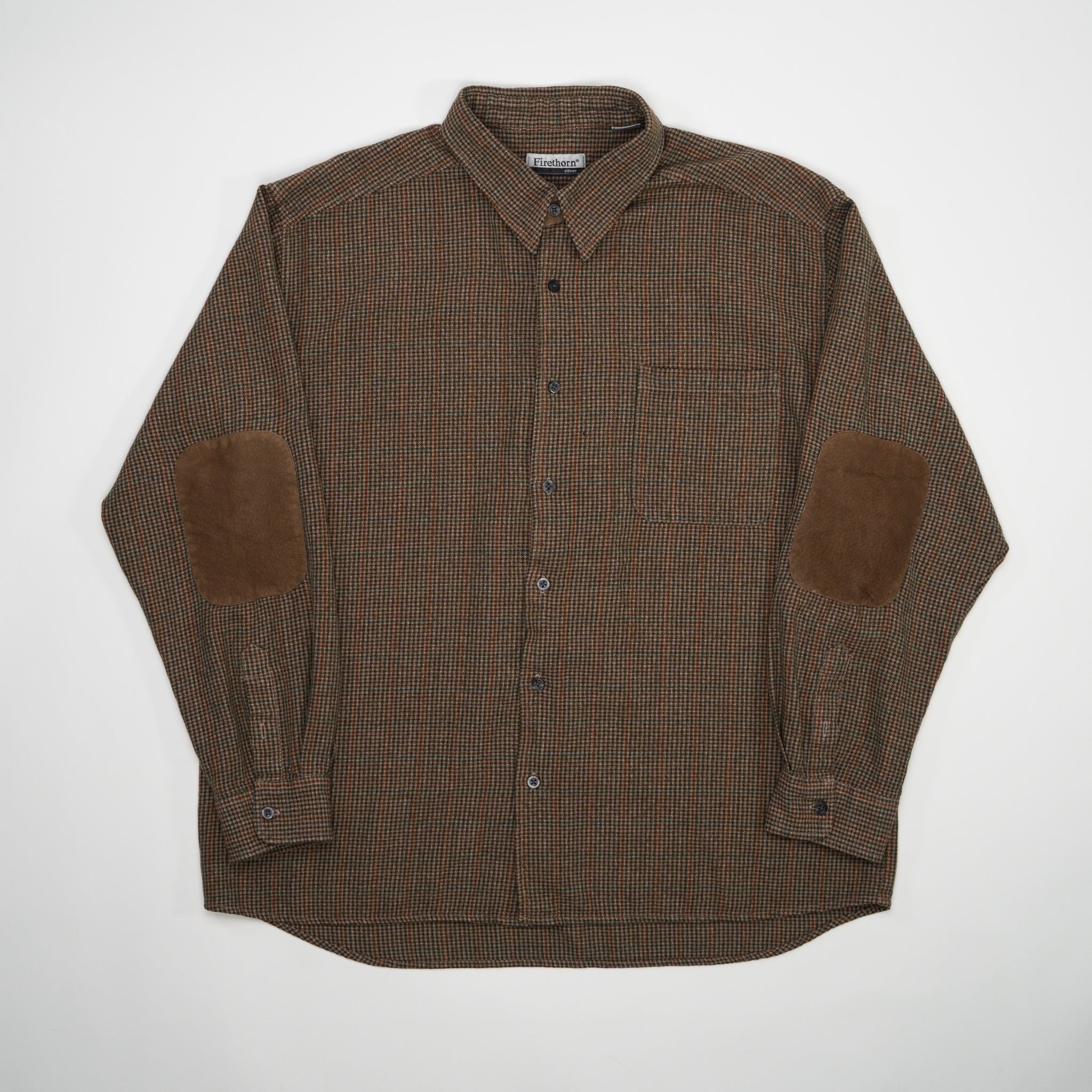Vintage 80s Beige + Orange  Firethorn Plaid Button Up (XL) | Rebalance Vintage.