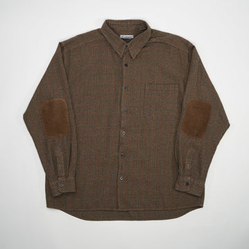 Vintage 80s Beige + Orange  Firethorn Plaid Button Up (XL) | Rebalance Vintage.