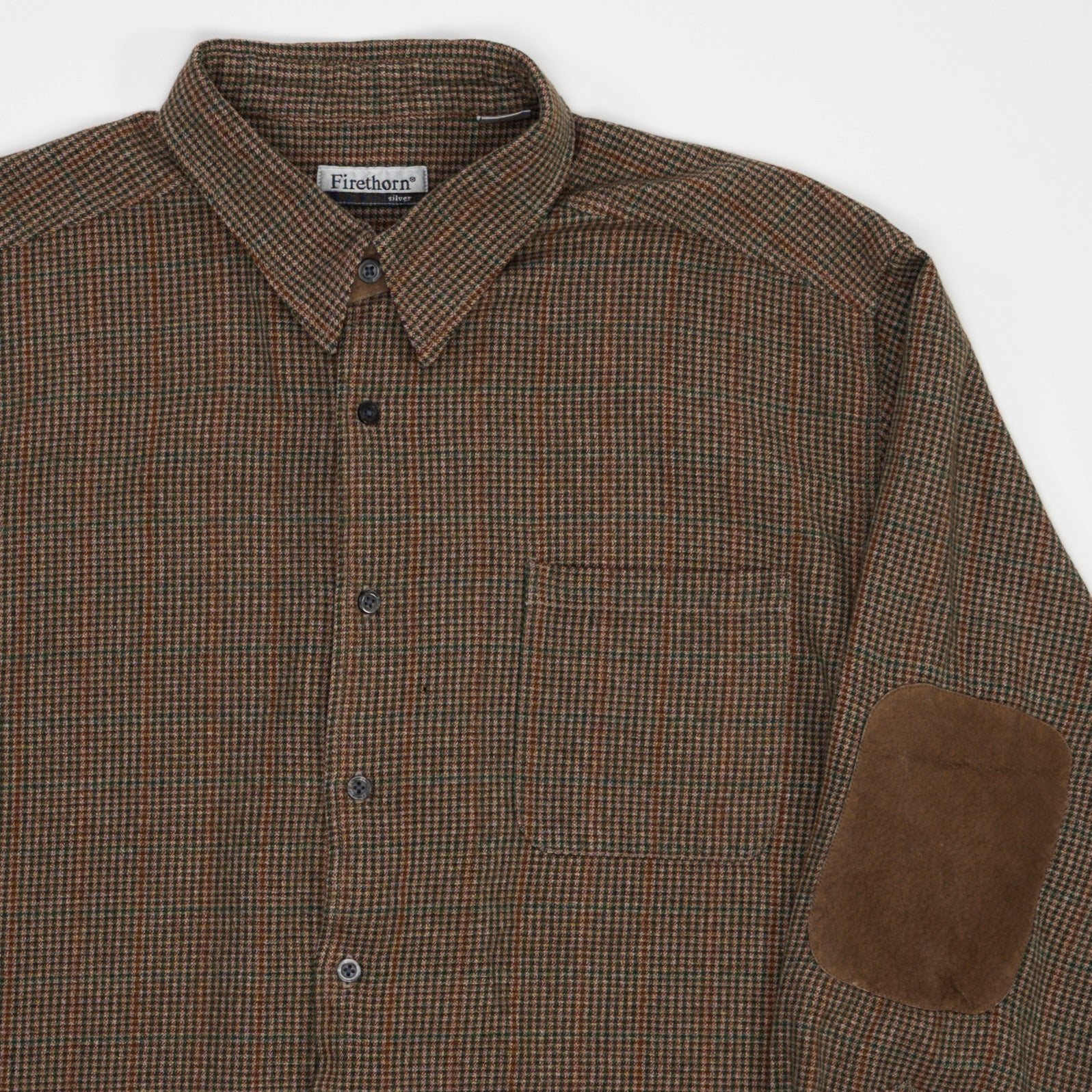 Vintage 80s Beige + Orange  Firethorn Plaid Button Up (XL) | Rebalance Vintage.