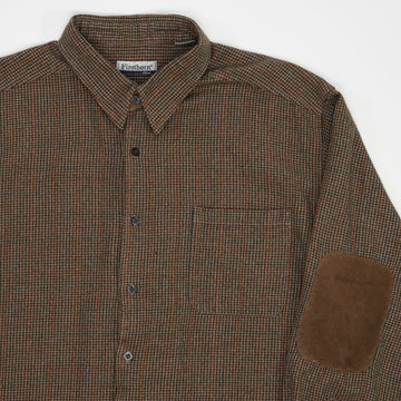 Vintage 80s Beige + Orange  Firethorn Plaid Button Up (XL) | Rebalance Vintage.