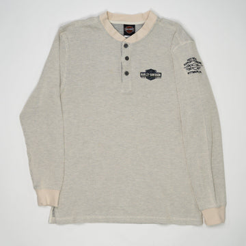 Vintage Beige Harley Davidson Pittsburgh Long Sleeve (M) | Rebalance Vintage.