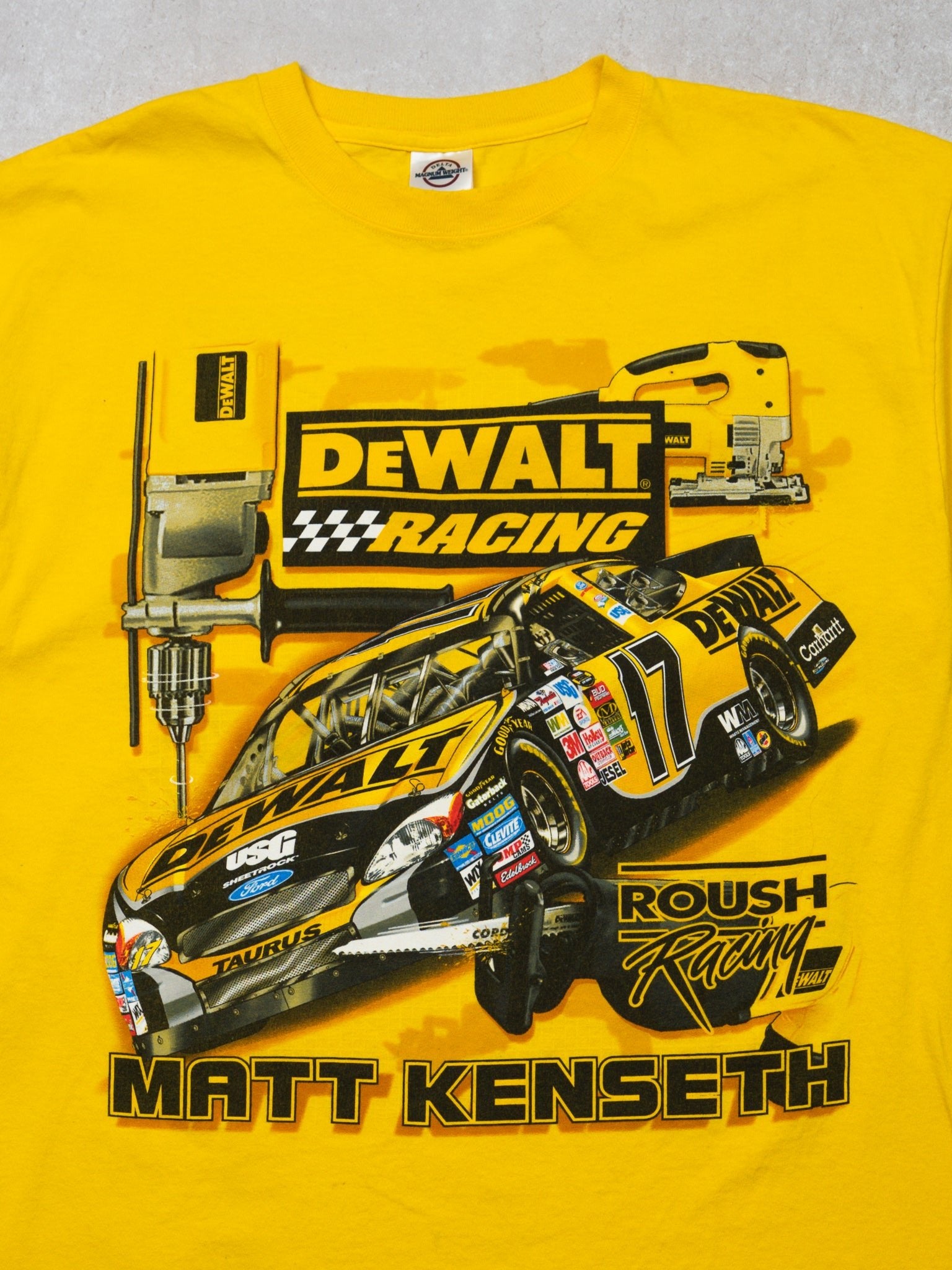Vintage Yellow DeWalt Racing #17 Kenseth Tee (M)