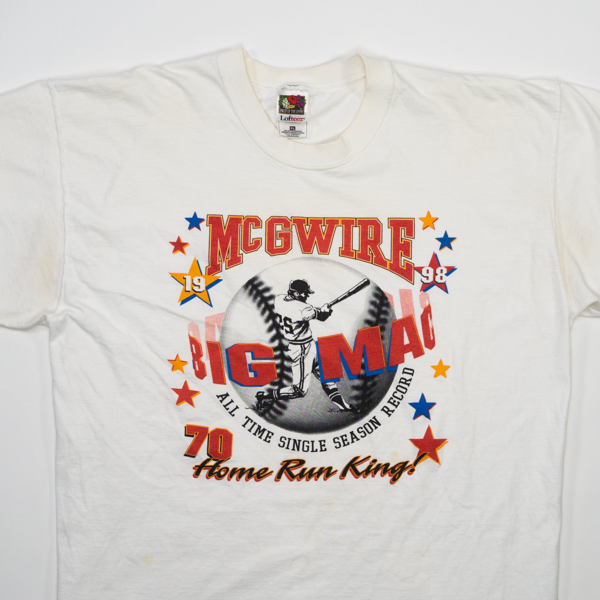 Vintage '98 White McGwire Home Run King Tee (L)