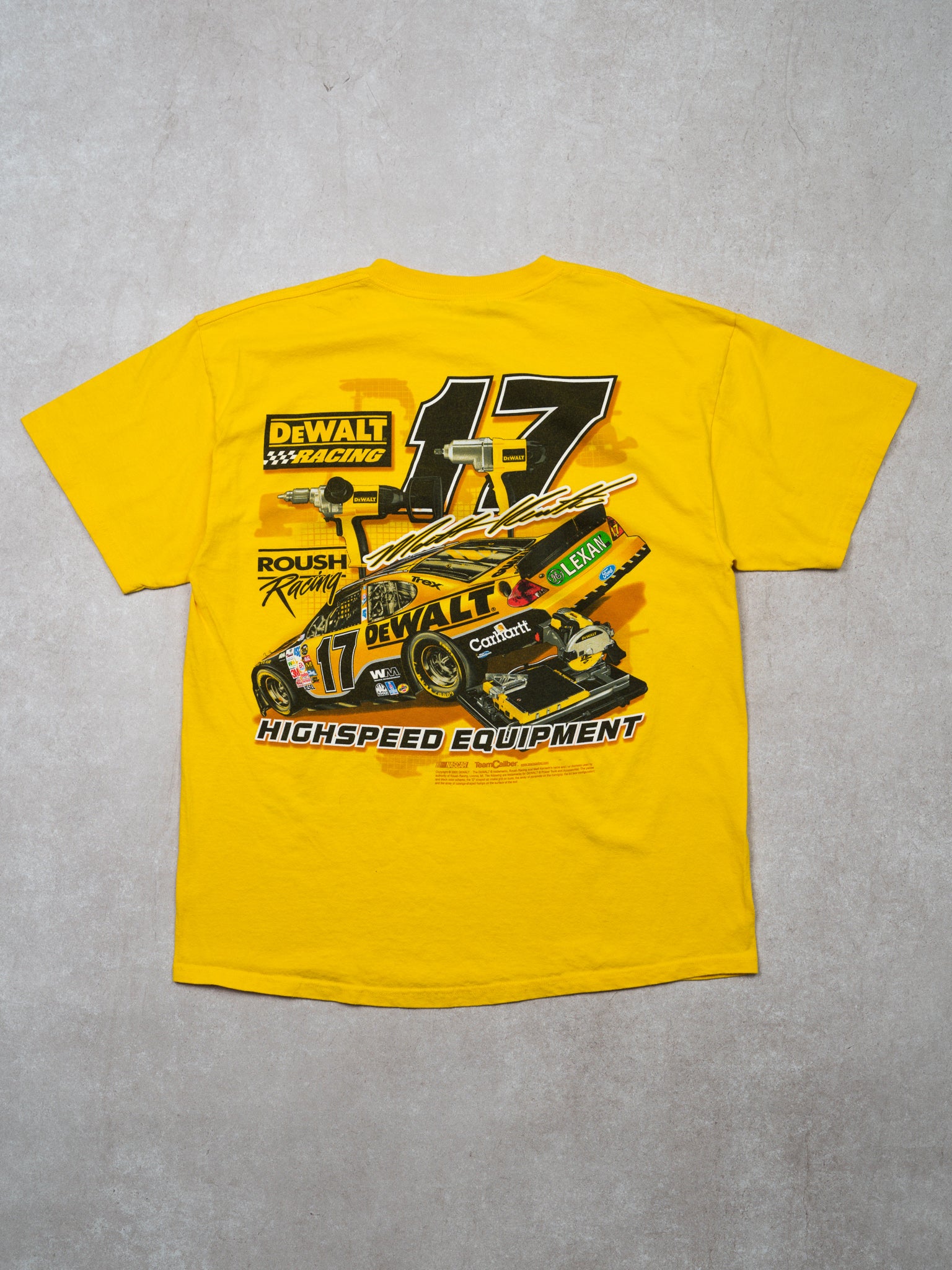 Vintage Yellow DeWalt Racing #17 Kenseth Tee (M)