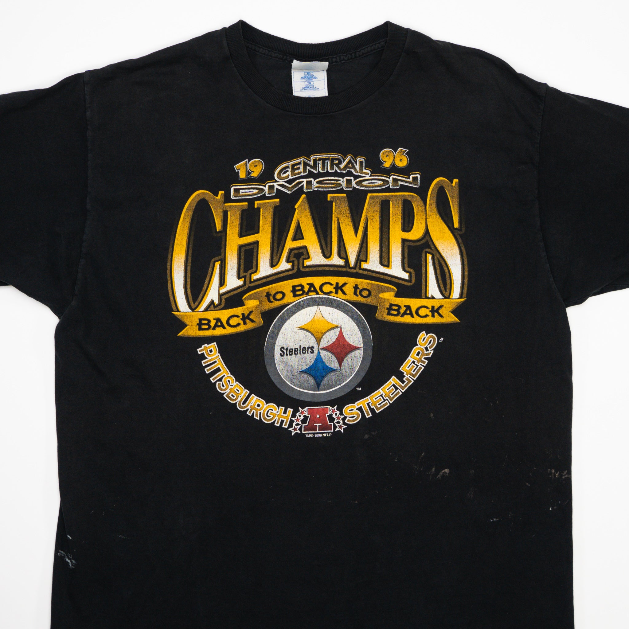 Vintage '96 Black Steelers Back to Back Champs Tee (L)